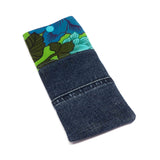 Blue Green Floral Soft Glasses Case