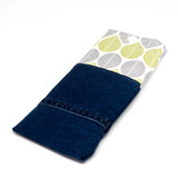 Green Grey Leaves Soft Glasses Case
