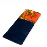 Orange Floral Soft Glasses Case