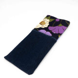 Purple Floral Soft Glasses Case