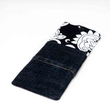 Vintage Black White Floral Soft Glasses Case