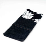 Vintage Black White Floral Soft Glasses Case
