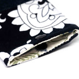 Vintage Black White Floral Soft Glasses Case