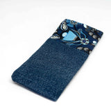 Vintage Blue Floral Soft Glasses Case