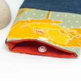 Floral Mint Denim Soft Glasses Case