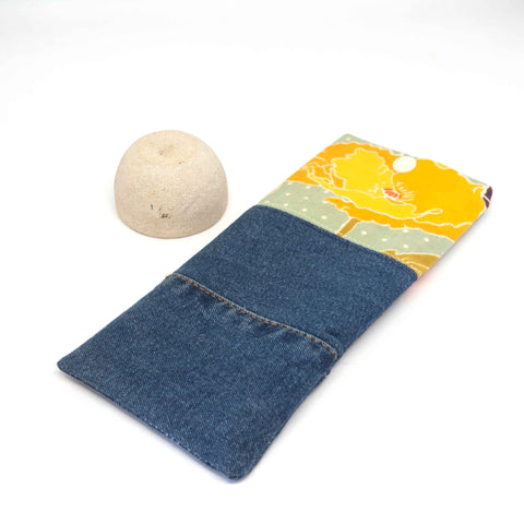 Floral Mint Denim Soft Glasses Case