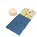 Floral Mint Denim Soft Glasses Case