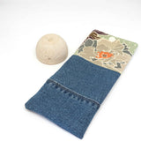 Floral Mint Denim Soft Glasses Case