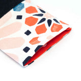 Navy Orange Floral Denim Soft Glasses Case