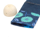 Purple Mint Floral Denim Soft Glasses Case
