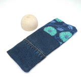 Purple Mint Floral Denim Soft Glasses Case