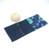 Purple Mint Floral Denim Soft Glasses Case