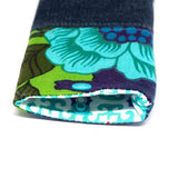 Blue Green Floral Soft Glasses Case