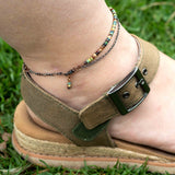 Boho Picasso Copper Anklet - Large Beads