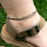 Boho Picasso Copper Anklet - Large Beads