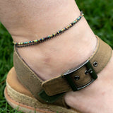 Boho Picasso Copper Anklet - Small Beads