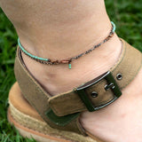 Turquoise Green Picasso Copper Anklet Limited