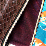 Blue Orange Rose Gold Brown Faux Leather Harper Luxe Cross Body Bag