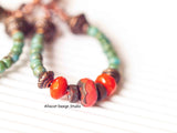 Turquoise Coral Drop Earrings
