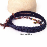 Various Colours Braided Dragonfly Wrap Bracelet