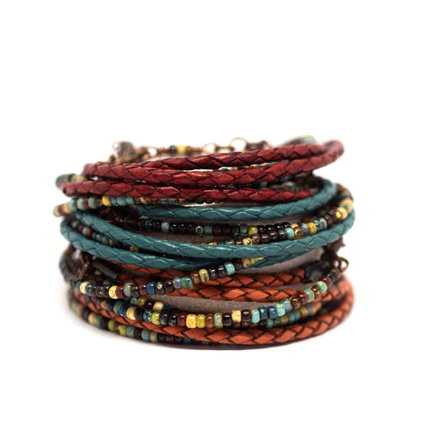 Inara 3x Wrap Stainless Steel Bracelet Various Colours