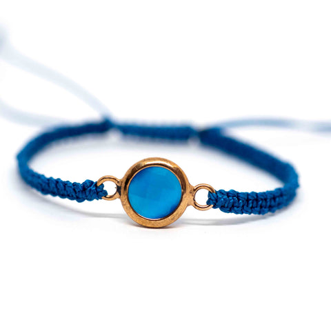 Micro Macrame Adjustable Charm Bracelet, Various Colours