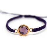Micro Macrame Adjustable Charm Bracelet, Various Colours