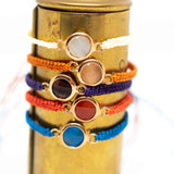 Micro Macrame Adjustable Charm Bracelet, Various Colours