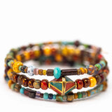 Tribal Rustic Orange Red Picasso Bracelet