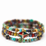 Tribal Rustic Purple Red Picasso Bracelet