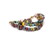 Tribal Multistranded Red Purple Picasso Bracelet
