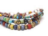 Tribal Multistranded Red Purple Picasso Bracelet