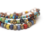 Tribal Multistranded Red Purple Picasso Bracelet
