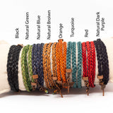 Various Colours Braided Dragonfly Wrap Bracelet