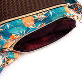 Blue Orange Rose Gold Brown Faux Leather Harper Luxe Cross Body Bag