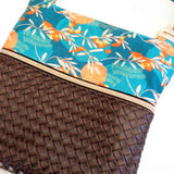 Blue Orange Rose Gold Brown Faux Leather Harper Luxe Cross Body Bag