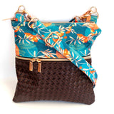 Blue Orange Rose Gold Brown Faux Leather Harper Luxe Cross Body Bag