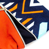 Navy Orange Geometric Harper Recycled Cross Body Bag