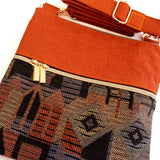 Orange Rust Tribal Harper Recycled Cross Body Bag