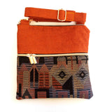 Orange Rust Tribal Harper Recycled Cross Body Bag