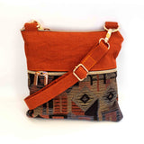 Orange Rust Tribal Harper Recycled Cross Body Bag