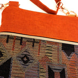 Orange Rust Tribal Harper Recycled Cross Body Bag