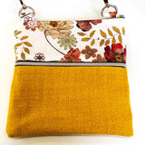 Yellow Floral Linen Harper Recycled Cross Body Bag