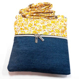 Vintage Yellow Floral Denim Harper Recycled Cross Body Bag