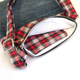 Red Plaid Denim Saffron Recycled Cross Body Bag