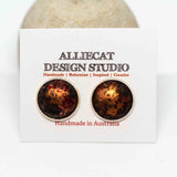 Recycled Metal Red Patina Cuff Links