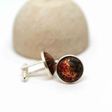 Recycled Metal Red Patina Cuff Links