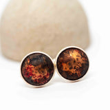 Recycled Metal Red Patina Cuff Links