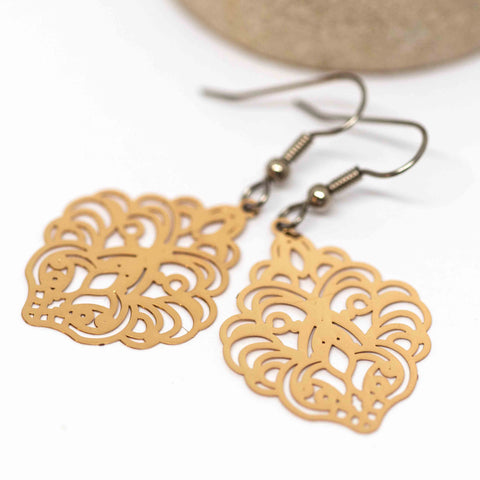 Small Gold Filigree Earrings