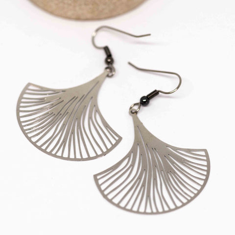 Silver Filigree Ginko Earrings